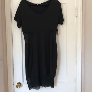 NWT Rachel Roy Black Dress with sheer paneling